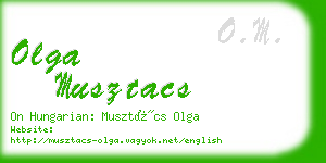 olga musztacs business card